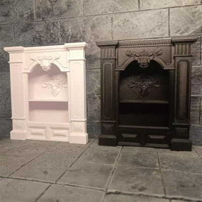 Resin Fireplace 1/6 Scale Dollhouse Miniatures Ornaments 3D Printing Living Room - Image 1 of 4