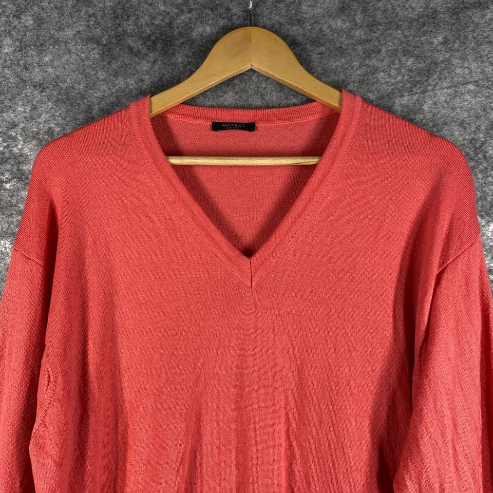 Marbas Sweater Adult M? Orange Pink Woolmark Pure Extra Fine Merino Wool Italy - Image 1 of 4