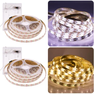 Battery Operated 5V LED Strip Lights Flexible Lighting Band Tape Self Adhesive - Picture 1 of 13
