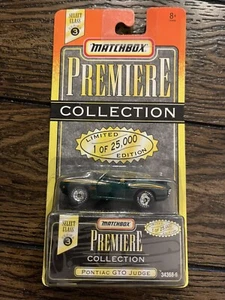 1995 Sealed Matchbox Premiere Collection, Dark Green Pontiac GTO Judge series 3 - Picture 1 of 2