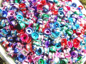 200 Assortment Aluminium Beads Metal 4x6 mm Tube Bead Metallic Jewellery Making - Picture 1 of 4