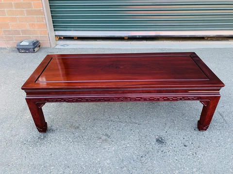 Beautiful Chinese Mid Century Solid Rosewood Carved Coffee Table L@@K Cover