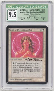 Graded Signed Circle of Protection: Red CGC 9.5 GEM Alpha Artist Mark Tedin MTG! - Picture 1 of 2