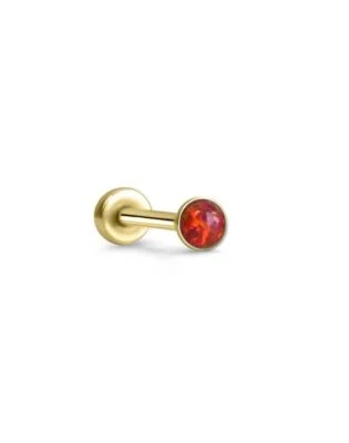 Threadless Labret Nose Ring Monroe Push Pin Stud Yellow Gold Steel 1.5mm Opal - Image 1 of 2