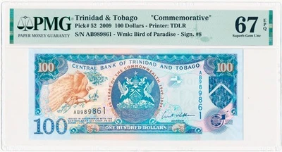 TRINIDAD and TOBAGO PICK 52 COMMEMORATIVE 2009 PMG 67 SUPERB GEM UNC EPQ - Image 1 of 2