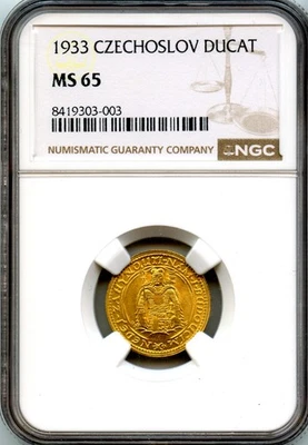 Checoslovaquia Gold Ducat 1933 certificado NGC MS65 Foto 1 de 2