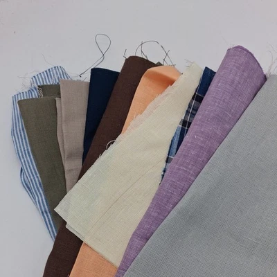 Scrap Bag 10 Pieces 100% Irish linen Crafting Fabric  SB6 - Image 1 of 4