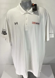 UNDER ARMOUR Loose 5XL Polo Golf NWT Short Sleeve White Shirt Live Nation New - Picture 1 of 9