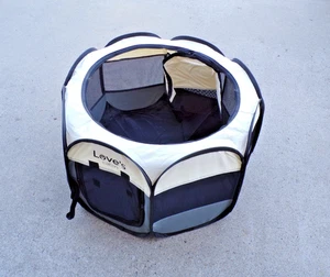 Love's Cabin Parque Infantil para Mascotas, Perrera Plegable Pop-Up con Estuche de Transporte, Pequeño @dS - Imagen 1 de 9