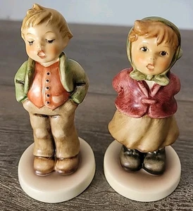 Pair Hummel Goebel TMK8 3¾" 848 Steadfast Soprano 2181 Clear As A Bell Figurines - Picture 1 of 5