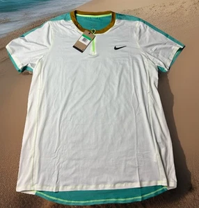 NIKE COURT DRI-FIT ADVANTAGE TENNIS SHIRT MENS XL TALL WHITE DR6510-101 SLIM FIT - Picture 1 of 5