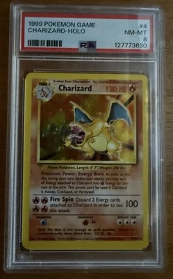 Pokemon Base Set Charizard #4 Holo PSA 8 NM-MT - Vintage WOTC - Image 1 of 2