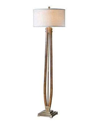 Lámpara de pie Boydton madera teñida bronce hierro detalles 66"H ~ máximo 28105 Foto 1 de 4