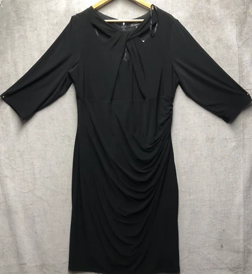 Inc International Concepts Woman Dress Size 16 W Black Ruche - Image 1 of 4