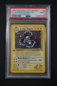 Pokemon 1st Edition Gym Heroes Lt Surge's Magneton Holo #8 - PSA 9 - Picture 1 of 3