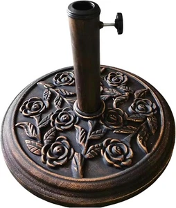 CAST IRON ROUND UMBRELLA PARASOL BASE STAND PATIO OUTDOOR GARDEN HEAVY - Picture 1 of 3