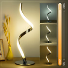Lampe de table en spirale moderne - lampe de chevet à commande tactile, 3 couleurs et entièrement agrafes