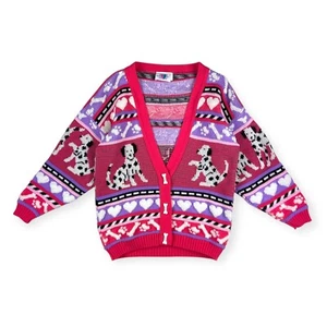 Heartworks VTG Girls Knit Dalmatian Cardigan Sweater Fairy Kei Kawaii L 14 - Picture 1 of 11