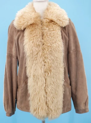 Chaqueta de Colección Para Mujer Años 70 Ms. Pioneer Marrón Claro Gamuza Sherpa Talla S/M Años 70 Foto 1 de 4