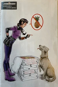 Kate Bishop Hawkeye #4 Stormbreaker Carmen Carnero Variant Pineapple Pizza Dog - Bild 1 von 1