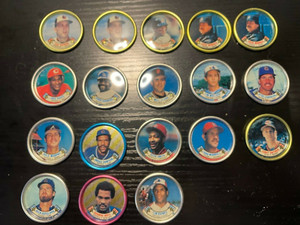 Topps Chewing Gum metal cap coins Baseball cards 1988 MLB set of 18