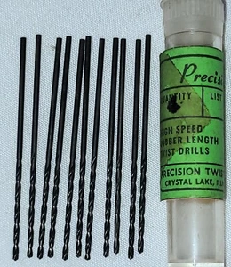 3/64" Jobber Length Drill Bits High Speed 118° Spiral Flute Precision Pack of 12 - Picture 1 of 3