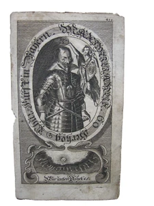 Maximiliano (+1651) 60. Retrato del duque de Baviera con emblema grabado en cobre 1750 - Imagen 1 de 3