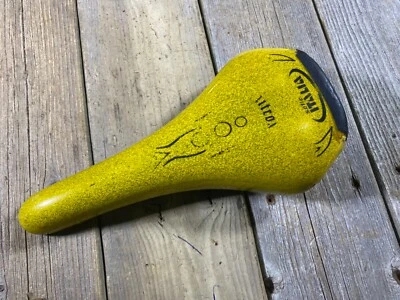 Sillín de ciclismo Selle Italia amarillo USADO Foto 1 de 4