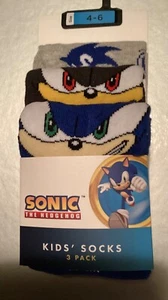 Sega SONIC THE HEDGEHOG Boy's Kid's 3 Pack Cotton Socks UK 12.5-3.5 or 4-6 - Picture 1 of 2