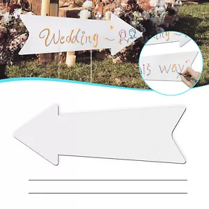 1-10PCS Wedding Blank Custom White Arrow Yard Signs With Stakes Outdoor 17"x 6" - Picture 1 of 19
