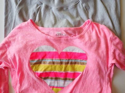 Girls T-shirts Epic Threads Size Large Gray and Pink Long Sleeve Tops Lot of 2 - Image 1 of 4