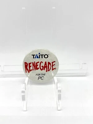 Pin Promocional Videojuego PC Renegade Taito De Colección 2.25" RARO Botón de Convención Foto 1 de 4