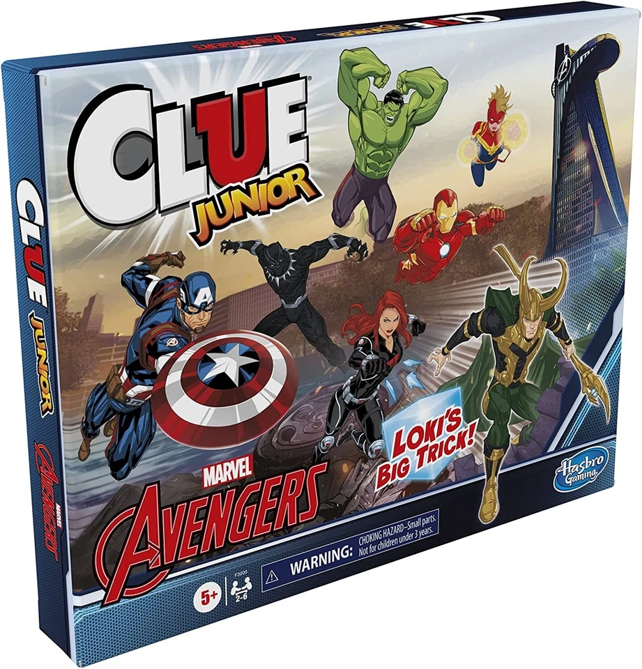 Clue Junior Marvel Avengers Loki's Big Trick Hasbro Gaming Ages 5 2021