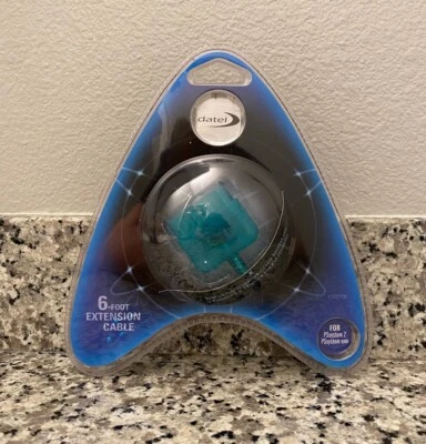 NEW VINTAGE DATEL 6ft Controller Cord Extension for Sony PlayStation 2 PS2 / PS1 - Image 1 of 2