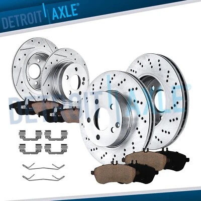 Front Rear Drilled Rotors Ceramic Brake Pads for Mercedes-Benz C230 C250 C300 - Image 1 of 4