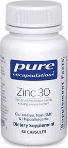 Pure Encapsulations Zinc 30 mg - Supplement for Immune 60 Count (Pack of 1)  - Picture 1 of 2