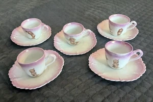 Antike Rose O'Neill Wilson Kewpie Teetassen und Untertassen 5er Set - Bild 1 von 17