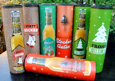 Geschenk-Verpackung mit Spruch...Bier- Flaschenbox..Dose mit Deckel..Karton..NEU - Bild 1 von 4