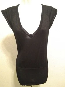 Top para mujer dots negro tono plata banda de rodadura tejido sin mangas cuello en V talla M - Imagen 1 de 4
