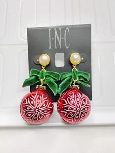 Macy's I•N•C Weihnachtsschmuck große Ohrhänger Neu - Bild 1 von 9