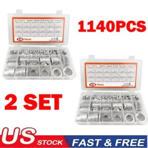 2Set- 570Pcs 18-Size Oil Drain Plug Gaskets Assortment Kit Oil Crush Washers HOT - Picture 1 of 9
