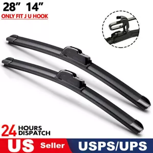 28"+14" Premium Quality All Season Beam Windshield Front Wiper Blades (Set of 2) - Picture 1 of 8
