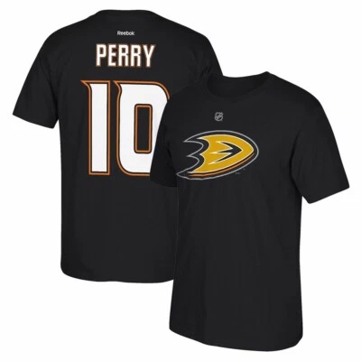 Camiseta negra para hombre Corey Perry Reebok Anaheim Ducks Player N&N Foto 1 de 3