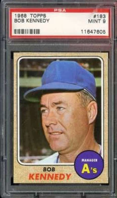 1968 TOPPS #183 BOB KENNEDY PSA 9 ATHLETICS MG - Image 1 of 2