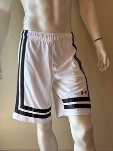 Mens Under Armour Heat Gear White Mesh Athletic Basketball Shorts Size Small - Picture 1 of 5