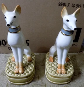 Juego de pares de 2 ANDREA por SADEK cerámica Whippet galgo perro Art Deco Japón usado en excelente estado - Imagen 1 de 15