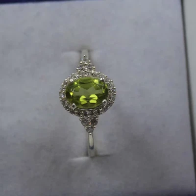 Natural Peridot Ring, Handmade Silver Ring, 925 Solid Sterling Silver Ring - Image 1 of 4