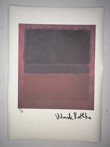 MARK ROTHKO Original Vintage Art Print Lithograph Signed Limited with COA - Picture 1 of 3
