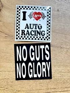 No Guts No Glory - I Love Auto Racing - Pegatinas Kart - Imagen 1 de 3
