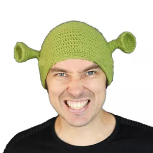 Unisex Balaclava Monster Shrek Wool Winter Knitted Hats Green Party Funny _sh - Picture 1 of 12